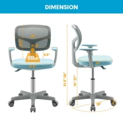 Costway Kids Desk Chair Adjustable Height Children Study Chair W/Auto Brake Casters Blue / Pink -Smart Office Sets GUEST a27ceac0 3ff6 458a 9e73 4adb34a8a949