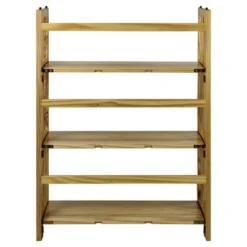 38" Folding 3 Tier Bookshelf Stackable - Flora Home -Smart Office Sets GUEST a2ac4058 7c79 4253 a812 1b8f84fab0a6