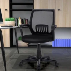 Costway Height Adjustable Mid-Back Mesh Chair Executive Chair W/ Lumbar Support -Smart Office Sets GUEST a3c917a6 96f4 43fa a1d3 087ede439470