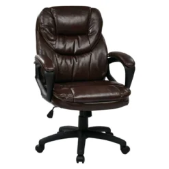 Faux Leather Managers Chair With Padded Arms - OSP Home Furnishings -Smart Office Sets GUEST a646ba76 b181 4413 8472 917890d0d615