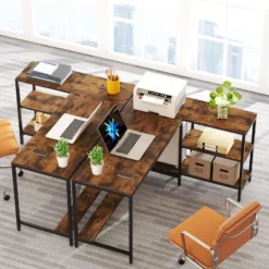 Tribesigns L Shaped Desk With Storage Shelves -Smart Office Sets GUEST a6cd766b 6c70 43d8 af31 fe55cd3005d4