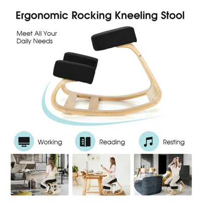 Costway Ergonomic Kneeling Chair Rocking Stool Upright Posture Office Furniture BlackGrey 9 Costway Ergonomic Kneeling Chair Rocking Stool Upright Posture Office Furniture BlackGrey - Image 7