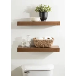 2pc 24" Havlock Wood Shelf Set - Kate & Laurel All Things Decor -Smart Office Sets GUEST a7ec3f16 4e75 4bb9 869c d70e60c68dfd