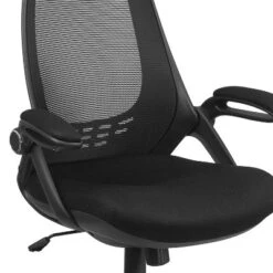Flash Furniture Ivan High Back Black Mesh Executive Swivel Office Chair With Flip-Up Arms -Smart Office Sets GUEST a9600b06 4283 48f9 a3cc d61d5a133e01