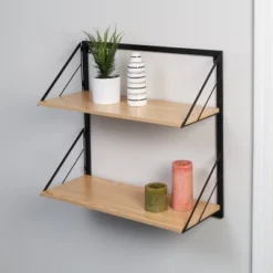 Honey-Can-Do 2 Tier Laundry Shelf With Wood Light Oak -Smart Office Sets GUEST aacb873f c88b 465e b4ce 94d371e439be