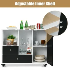 Costway Lateral Mobile Filing Cabinet Large Printer Stand W/ 2 Drawers -Smart Office Sets GUEST aae23934 4241 4f74 84b7 c77981a426be