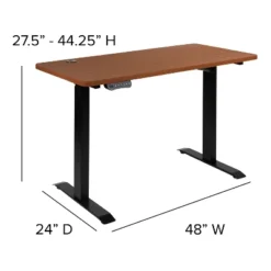 Flash Furniture 48"W X 24"D Electric Height Adjustable Standing Desk With Mesh Swivel Ergonomic Task Office Chair -Smart Office Sets GUEST aae78100 7da3 4650 acf5 ca355a87de95