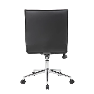 Armless Task Chair Black Vinyl - Boss Office Products 6 Armless Task Chair Black Vinyl - Boss Office Products - Image 4