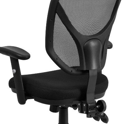 Emma And Oliver Mid-Back Black Mesh Multifunction Swivel Ergonomic Task Office Chair - Arms 6 Emma And Oliver Mid-Back Black Mesh Multifunction Swivel Ergonomic Task Office Chair - Arms - Image 4