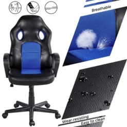 Yaheetech Office Chair Desk Artificial Leather Gaming Chair -Smart Office Sets GUEST aed58370 3b49 4a7d be40 e4b3ec414306