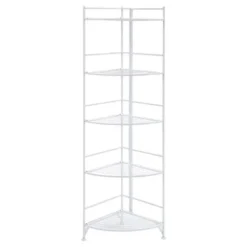 57.5" 5 Tier Folding Metal Corner Shelf - Breighton Home -Smart Office Sets GUEST af19eb3a 859f 4703 8285 ae8423a064e1