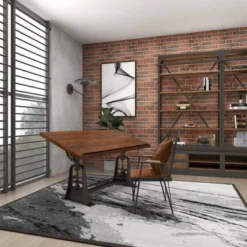 Industrial Teak Wood Console Table Brown - Olivia & May -Smart Office Sets GUEST afe5664b 84bc 4aa3 a713 e630d1a64ad5