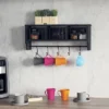 Emma And Oliver Rustic Country Wall Mounted Shelf With 5 Adjustable Sliding Hooks And Three Wire Storage Baskets 1 Emma And Oliver Rustic Country Wall Mounted Shelf With 5 Adjustable Sliding Hooks And Three Wire Storage Baskets -Smart Office Sets GUEST b00ce48e af7f 47b7 aaab 27fde38e7c93