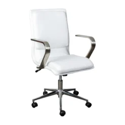 Merrick Lane Mid-Back Home Office Chair With Armrests, Height Adjustable Swivel Seat And Five Star Base -Smart Office Sets GUEST b069179c 95cb 4d22 9a5d 22c0ec693a78