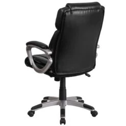 Emma And Oliver Mid-Back Leather Executive Swivel Office Chair With Padded Arms -Smart Office Sets GUEST b12b350a b6ec 47c2 8905 eea5ba2a056c