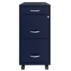 Space Solutions 18 Inch Wide Metal Mobile Organizer File Cabinet For Office Supplies & Hanging File Folders With Pencil Drawer & 3 File Drawers, Navy -Smart Office Sets GUEST b1c67af9 43e0 40bd 987d ec98ed4922ef