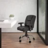 Flash Furniture HERCULES Series Big & Tall 400 Lb. Rated Black LeatherSoft Ergonomic Task Office Chair With Chrome Base And Adjustable Arms -Smart Office Sets GUEST b39450aa 0acd 4c42 9c6b 9e89d3cbc722