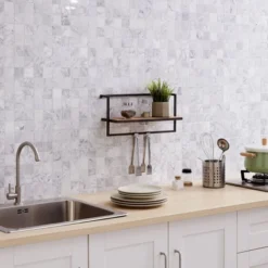 17" X 7.9" Floating Industrial Wood Wall Shelf With Metal Towel Bar Black - Danya B. -Smart Office Sets GUEST b3e8a88f d4fd 4494 b570 bf879b9f37dd