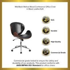Emma And Oliver Mid-Back Wood Conference Office Chair With Leather Seat 20 Emma And Oliver Mid-Back Wood Conference Office Chair With Leather Seat -Smart Office Sets GUEST b408765f 7fc6 40f2 8a84 7a8f473dc28e