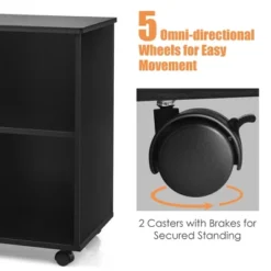 Costway 3-Drawer File Cabinet Mobile Lateral Cabinet Printer Stand EspressoBlack -Smart Office Sets GUEST b431bcd0 d6f3 44f0 90b6 e23a81253bd0