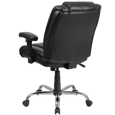 Flash Furniture HERCULES Series Big & Tall 400 Lb. Rated Black LeatherSoft Ergonomic Task Office Chair With Chrome Base And Adjustable Arms 8 Flash Furniture HERCULES Series Big & Tall 400 Lb. Rated Black LeatherSoft Ergonomic Task Office Chair With Chrome Base And Adjustable Arms - Image 6