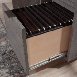 East Rock Computer Desk Ashen Oak - Sauder: Laminated Surface, MDF Frame, Metal Hardware, 5-Year Warranty -Smart Office Sets GUEST b4b808ad 8c61 4b7c ad7a 54743b07d58a