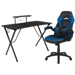 Flash Furniture Gaming Desk And Racing Chair Set With Cup Holder, Headphone Hook, And Monitor/Smartphone Stand -Smart Office Sets GUEST b5bf90b4 81f4 40c4 8c9f 1a52f29d7b17
