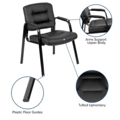 Flash Furniture Darwin Flash Fundamentals Black LeatherSoft Executive Reception Chair With Black Metal Frame -Smart Office Sets GUEST b6f52b18 ecd5 4cf3 a796 a69b990c4555