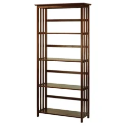 63" 5 Tier Mission Style Bookcase - Flora Home -Smart Office Sets GUEST b922f60d d05b 4514 bc1b 942999362024