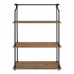 20" X 32" Walters Wood/Metal 3 Tier Shelving Brown - Kate & Laurel All Things Decor