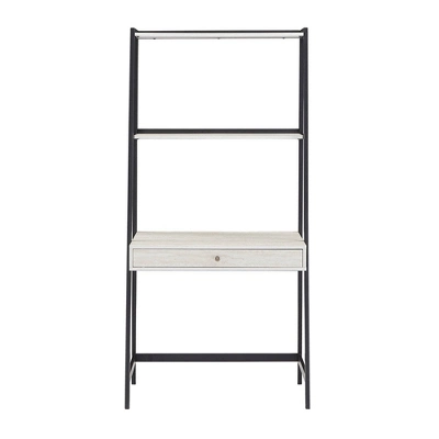 3pc Neveah Marble Ladder Desk And Bookcase Set Matte Black - Inspire Q 7 3pc Neveah Marble Ladder Desk And Bookcase Set Matte Black - Inspire Q - Image 5