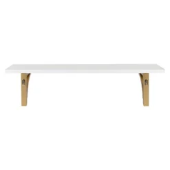 36" X 9" Corblynd Traditional Wood Wall Shelf White/Gold - Kate And Laurel -Smart Office Sets GUEST bb8adace 9f77 4c59 a211 944839eb769a