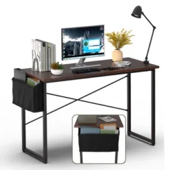 Costway Modern Computer Desk 47'' Study Writing Table W/ Storage Bag Coffee Black/Brown/Coffee -Smart Office Sets GUEST bb95d28e 5806 40d4 aea4 54c2b739043e