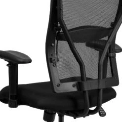 Emma And Oliver 400 Lb. Big & Tall Black Mesh Swivel Ergonomic Office Chair With Adjustable Arms -Smart Office Sets GUEST bc8cbb16 7769 47b8 b2ed 21c2e660e84b
