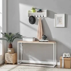 25" X 9" Entryway Floating Utility Wall Shelf With Hooks White - Danya B. 20 25" X 9" Entryway Floating Utility Wall Shelf With Hooks White - Danya B. -Smart Office Sets GUEST bc92beee addf 4891 a322 615f40c9d444