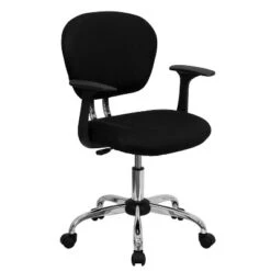 Emma And Oliver Mid-Back Mesh Padded Swivel Task Office Chair With Chrome Base And Arms -Smart Office Sets GUEST bd292eaa db3b 477e ab57 b2cec0c38727