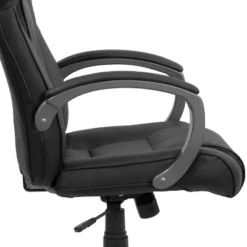 Emma And Oliver High Back Black LeatherSoft Swivel Office Chair Titanium Nylon Base/Loop Arms -Smart Office Sets GUEST bd439916 d1ae 49ef a972 16c67a1fee53