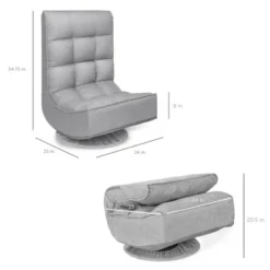 Best Choice Products Folding Floor Gaming Chair For Home, Office W/ 360-Degree Swivel, 4 Adjustable Positions -Smart Office Sets GUEST bd55369e 0c6f 4f99 9380 5105dde9f3ae