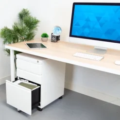 Mount-It! 3 Drawer Cabinet For Under Desk With Wheels | Rolling Storage With Lock For Files & Materials, Mobile Space Saving For Home & Office - White -Smart Office Sets GUEST be306e03 4323 4f5b a274 4206a54ad9f0