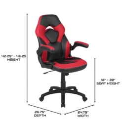 BlackArc Alpha Bundle With Gaming Desk And Chair: Black & Red High Back Chair With Arms; Red & Black Desk With Headphone Hook/Cupholder -Smart Office Sets GUEST bfb78509 62a7 452a 94c7 5b918b22832e 1
