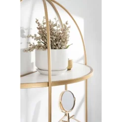 21" X 32" Freade Tiered Decorative Wall Shelf White/Gold - Kate & Laurel All Things Decor 15 21" X 32" Freade Tiered Decorative Wall Shelf White/Gold - Kate & Laurel All Things Decor -Smart Office Sets GUEST c17a142e 1205 4e98 a891 bd978275cedc