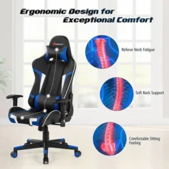 Costway Z-Shaped Racing Style Desk & Massage Gaming Chair Set For Home Office -Smart Office Sets GUEST c17c16d5 125f 4be0 90c4 209be06fc8c6
