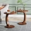 LITTLE TREE Boho Round C Shaped End Table Brown -Smart Office Sets GUEST c1a8177d d12d 4903 9e92 f092314d7104