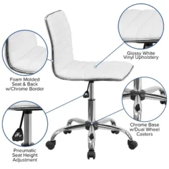Flash Furniture 48" Wide Black Electric Height Adjustable Standing Desk With Designer Armless White Ribbed Swivel Task Office Chair -Smart Office Sets GUEST c1e3b465 8066 4dc1 b701 baa01b5a223e