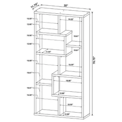 70.75" Theo 8 Shelf Bookcase - Coaster -Smart Office Sets GUEST c1fc15e1 e6d1 4600 915b b21dd51dcfcb
