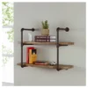 31.5" X 24" Two Tier Industrial Pipe Wall Shelf Brown - Danya B. -Smart Office Sets GUEST c213c97b 1f51 473e a463 9719b57a98dc