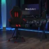 BlackArc High Back Gaming Chair With Red And Black Faux Leather Upholstery, Adjustable Swivel Seat And Padded Flip-Up Arms -Smart Office Sets GUEST c26373d8 c92e 4b13 b6af 2501ff6afc00