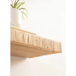 Kate & Laurel All Things Decor 2pc Rahmati Rattan Floating Shelves Natural -Smart Office Sets GUEST c302aea7 d97c 4fd8 a275 74279cc35e68