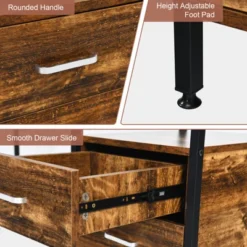 Costway Computer Desk Home Office Desk With Shelves 2 Drawers Keyboard Tray & Movable CPU Stand Study Desk Laptop Table Small Space Rustic Brown -Smart Office Sets GUEST c33dc549 6d54 4280 a64a db2f1d2e6015