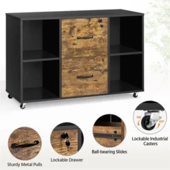 Yaheetech Vintage File Cabinet With 2 Drawers And Storage Shelves For Home, Office -Smart Office Sets GUEST c34b681d 0a8e 418f 962f 015c705f2e90